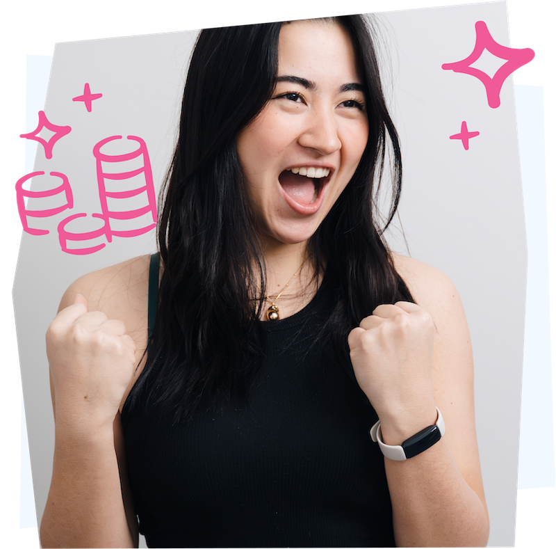 a student celebrates earning money with Fused's brand ambassador program